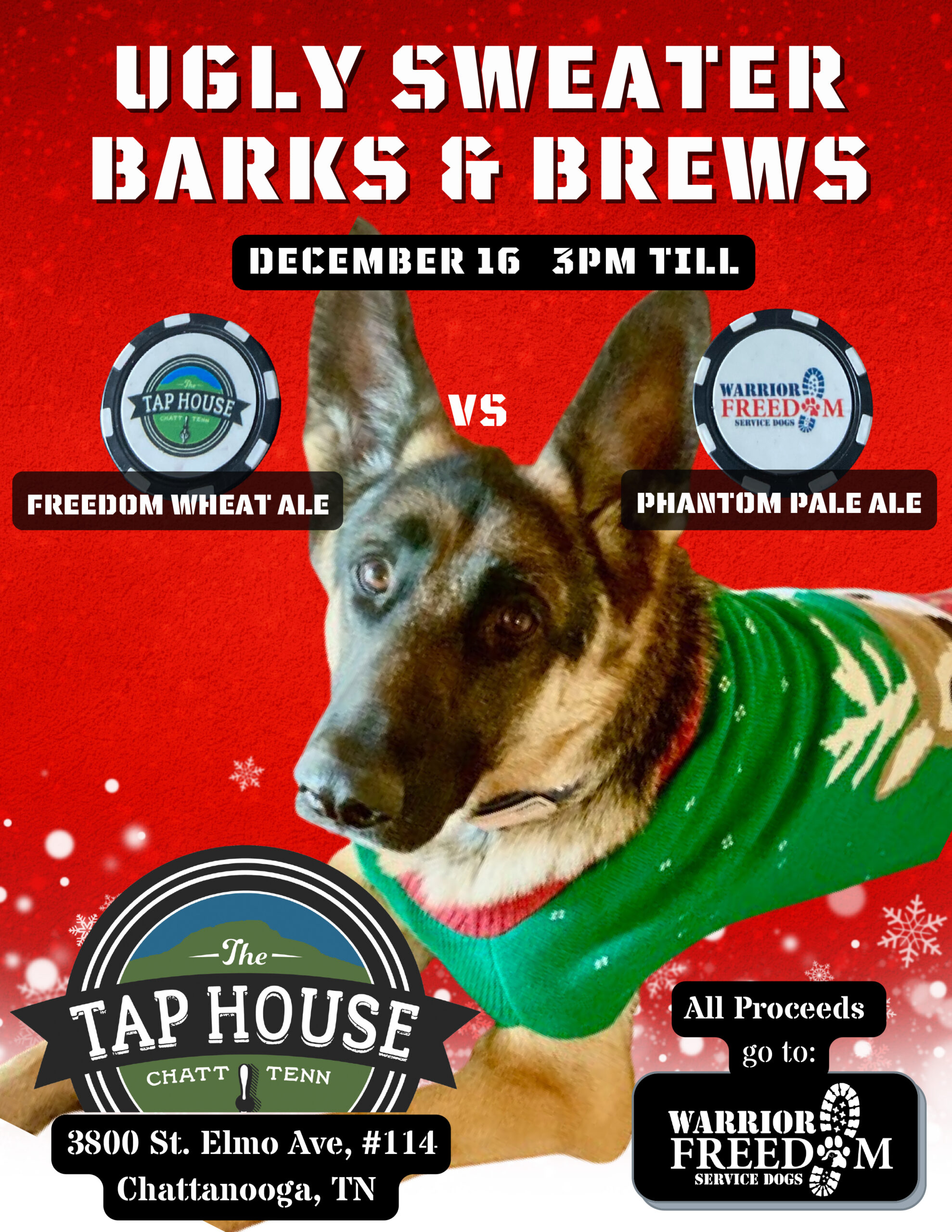 Ugly Sweater Barks and Brews